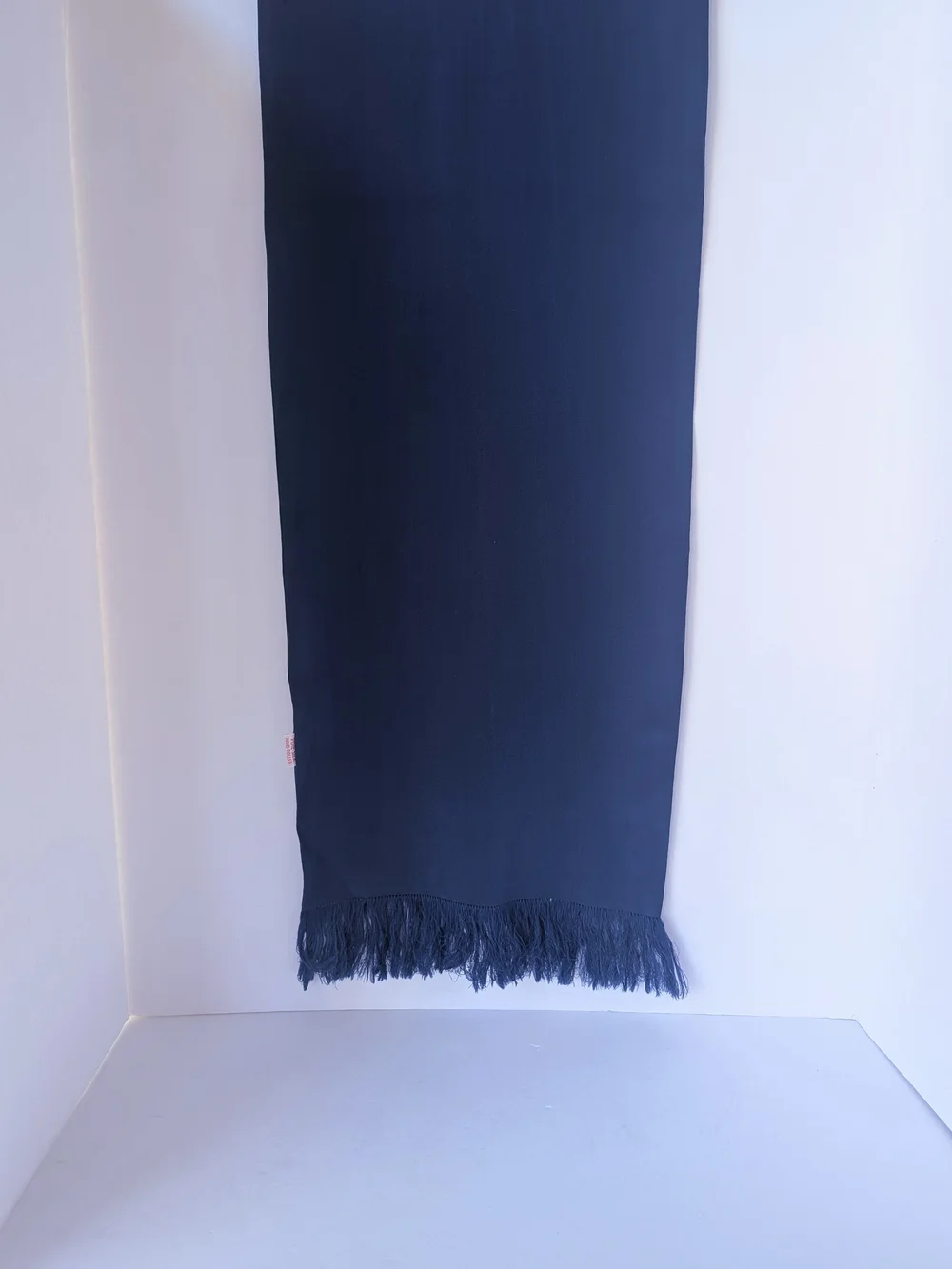 Hand Rolled Silk Royal Blue Lightweight Fringe Scarf